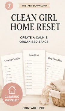 Home Reset Planner | Cleaning Checklist | Organized Home Printable Planner PDF