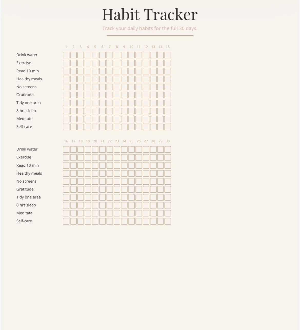 30-Day Life Reset Planner | Glow Up Journal | Habit Tracker | Self-Care & Productivity Printable PDF