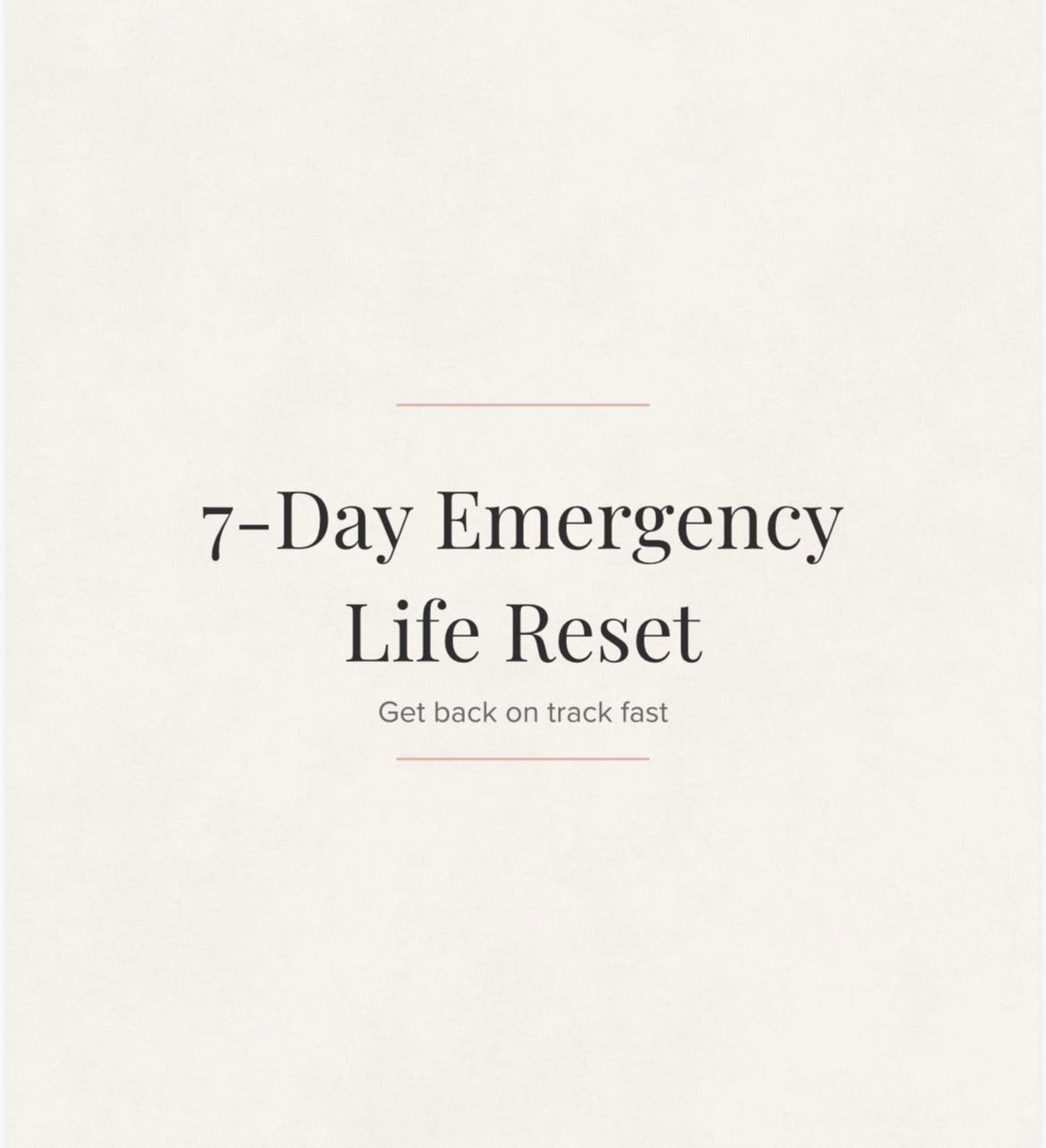 7-Day Emergency Reset Planner | Get Your Life Back on Track | Printable Productivity Challenge