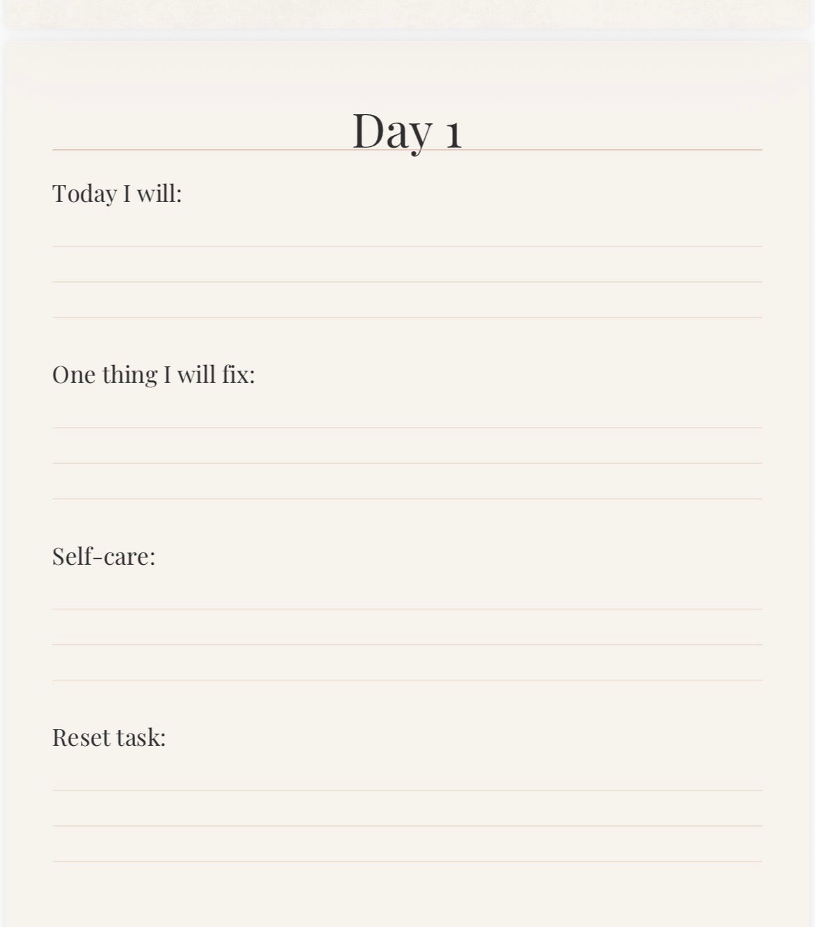 7-Day Emergency Reset Planner | Get Your Life Back on Track | Printable Productivity Challenge