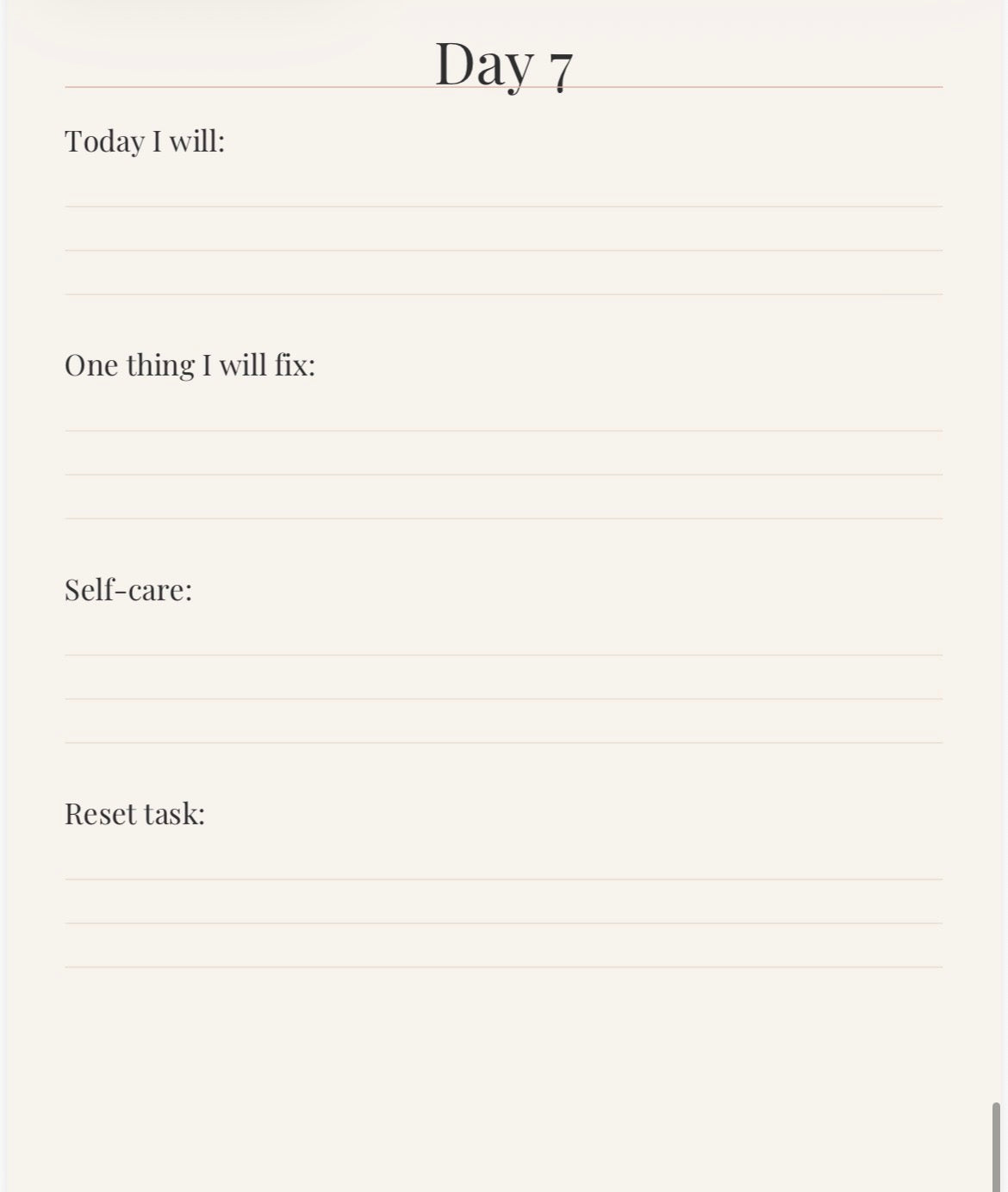 7-Day Emergency Reset Planner | Get Your Life Back on Track | Printable Productivity Challenge